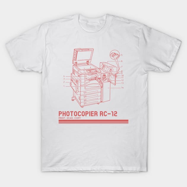 Old Photocopier RC-12 Diagram T-Shirt by The Sharks Triad